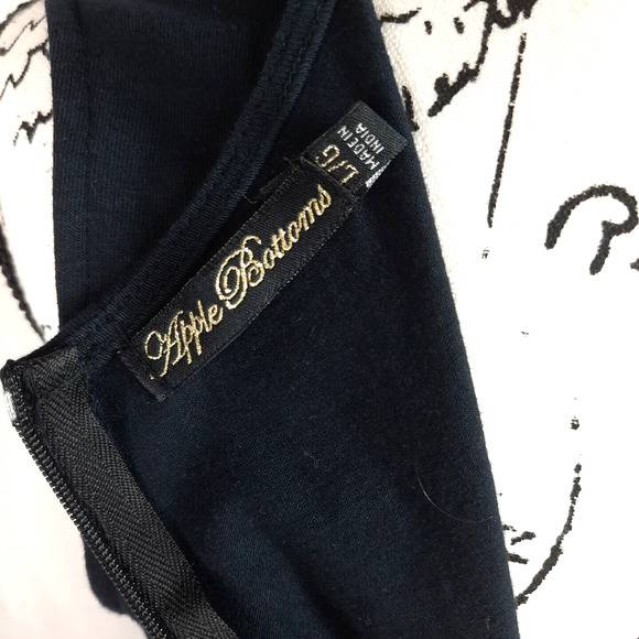 Vtg Apple Bottoms Y2K Cut Out Peplum Pencil Dress Large Blue Black Houndstooth - Picture 5 of 16